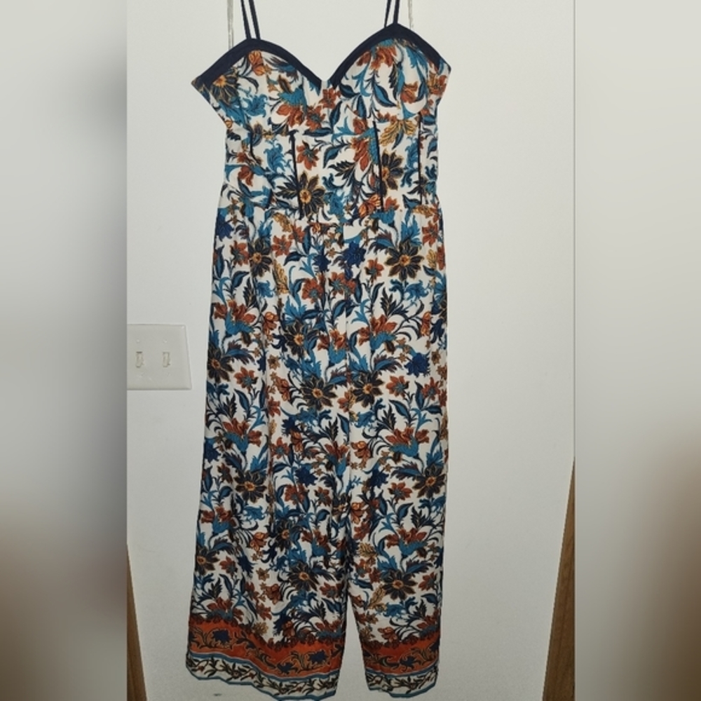 BOG Collective‎ - Fall Floral Spaghetti Straps Jumpsuit Size XL